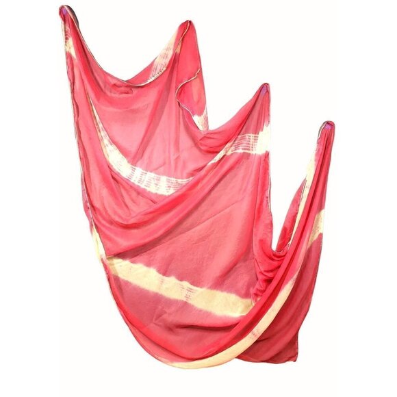 Large Long Scarf Silky Rectangle Orange Yellow Colorful Beach Wrap Summer Sarong - Picture 1 of 7